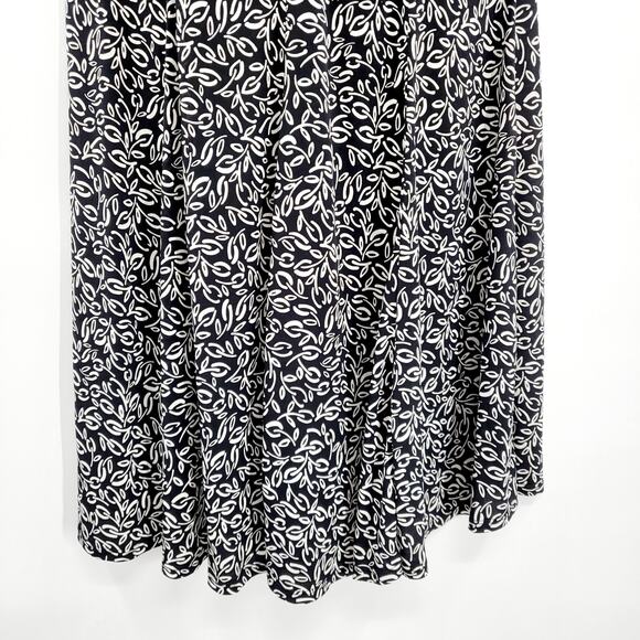 VTG Jessica Howard Black White Floral AOP Short Sleeve Knee Length Dress Size 6 - Picture 6 of 10